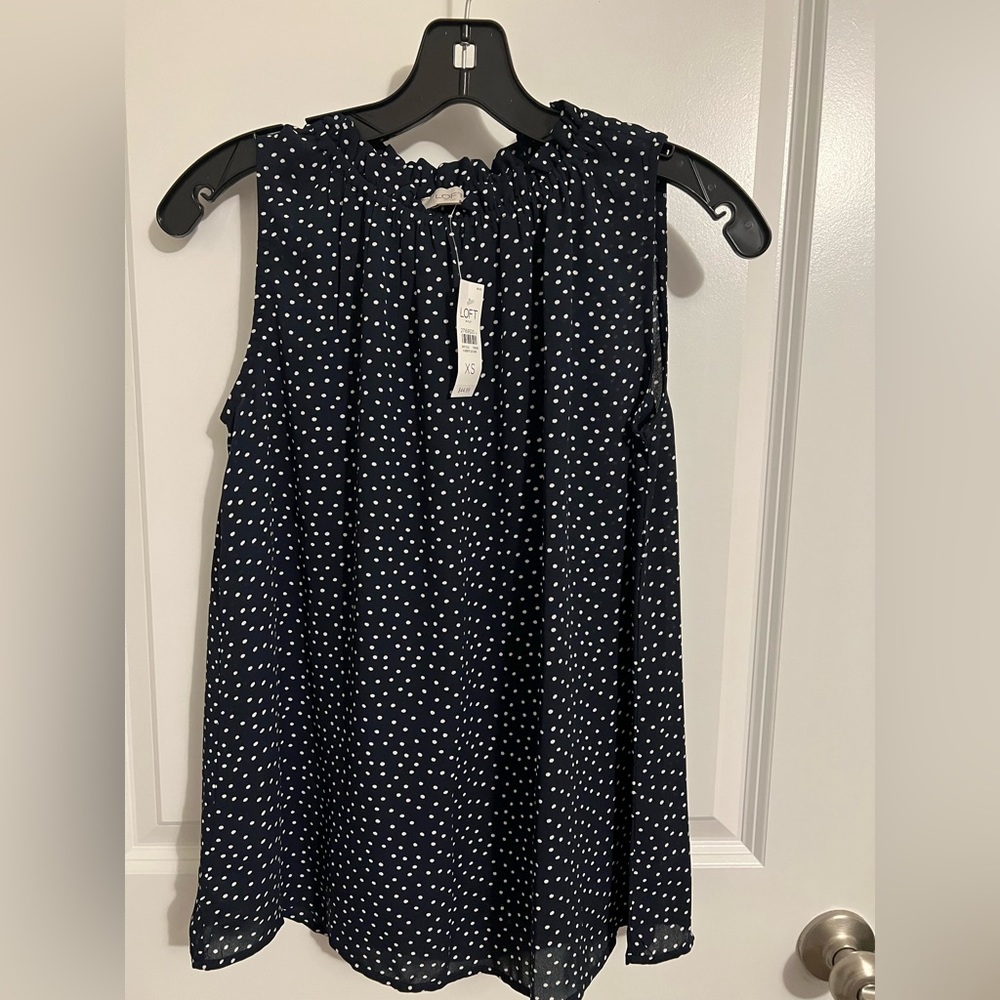 Navy Polka dot Loft Sleeveless Top